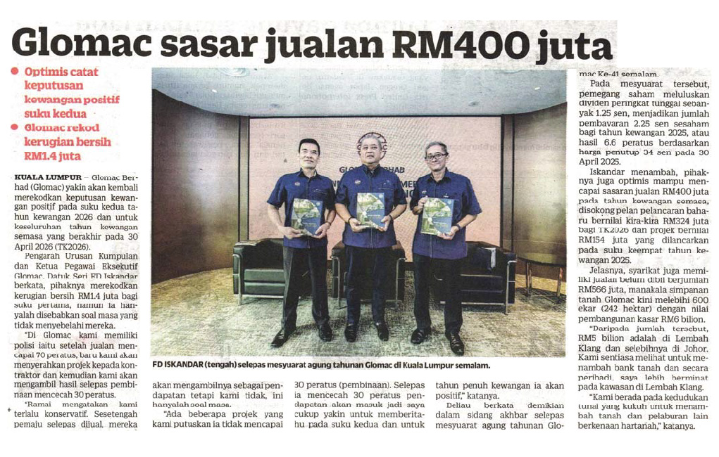 Glomac sasar jualan RM400 juta